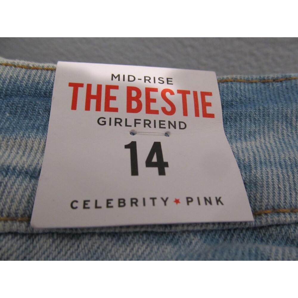 Celebrity Pink Trendy Plus Size Distressed Girlfriend Jeans Sink Hole Size 14 - Picture 4 of 6